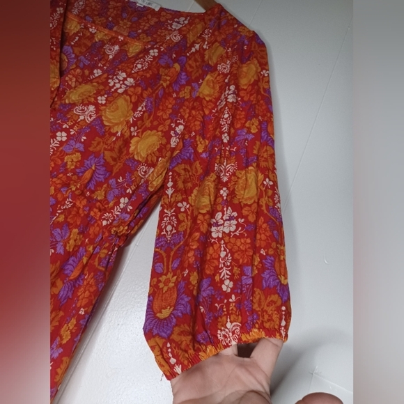 Vibrant Floral Maxi Dress in Orange and Purple - Picture 10 of 13